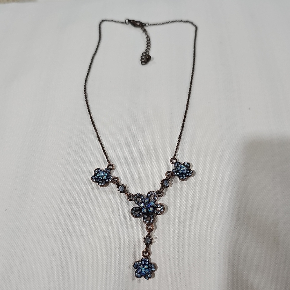 Vintage Blue Butterfly Necklace Elegant Accessories